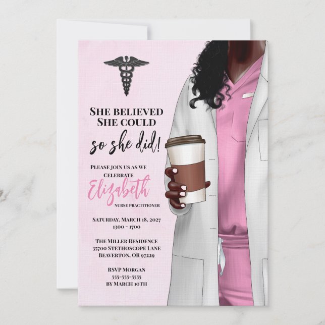 White Coat Medical School Graduation Invitation (Front)