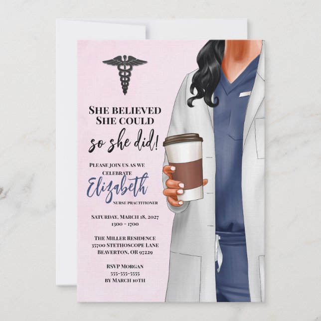White Coat Medical School Graduation Invitation (Front)