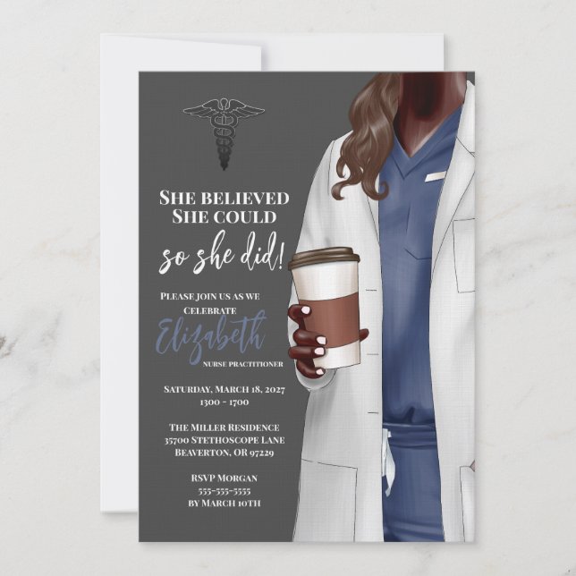 White Coat Medical School Graduation Invitation (Front)