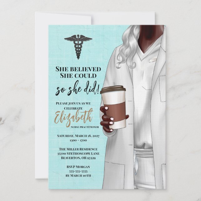 White Coat Medical School Graduation Invitation (Front)