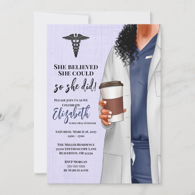 White Coat Medical School Graduation Invitation (Front)