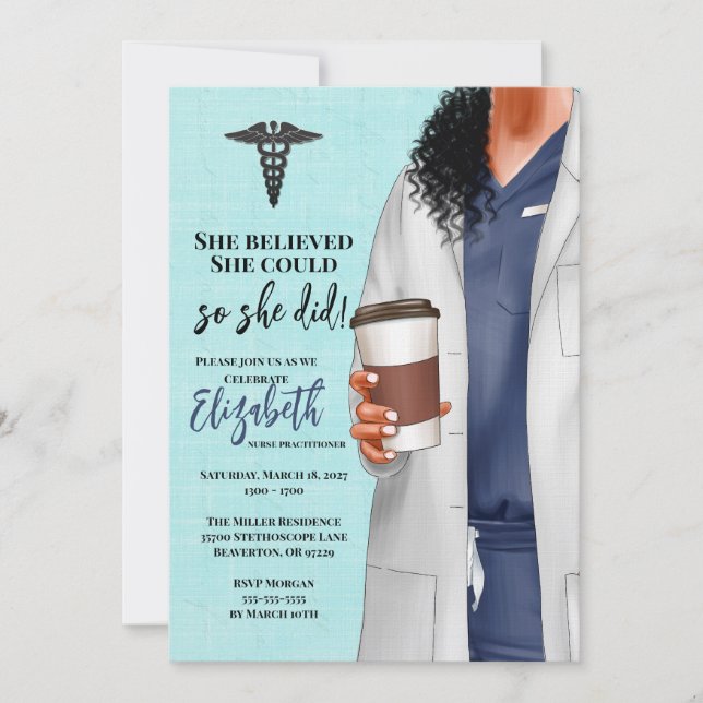 White Coat Medical School Graduation Invitation (Front)