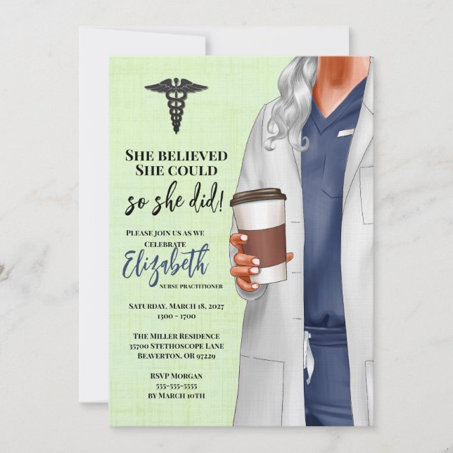 White Coat Medical School Graduation Invitation (Front)
