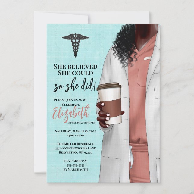 White Coat Medical School Graduation Invitation (Front)