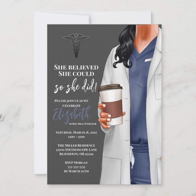 White Coat Medical School Graduation Invitation (Front)