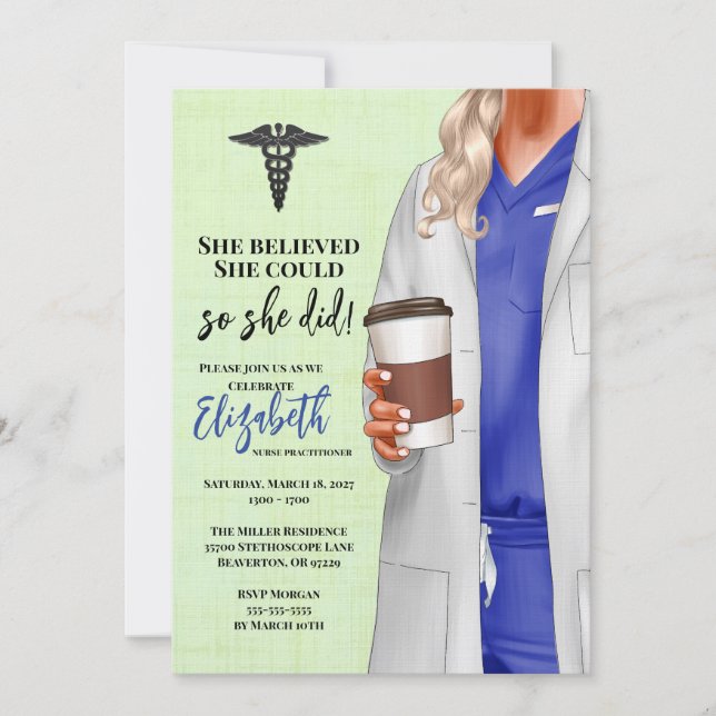 White Coat Medical School Graduation Invitation (Front)