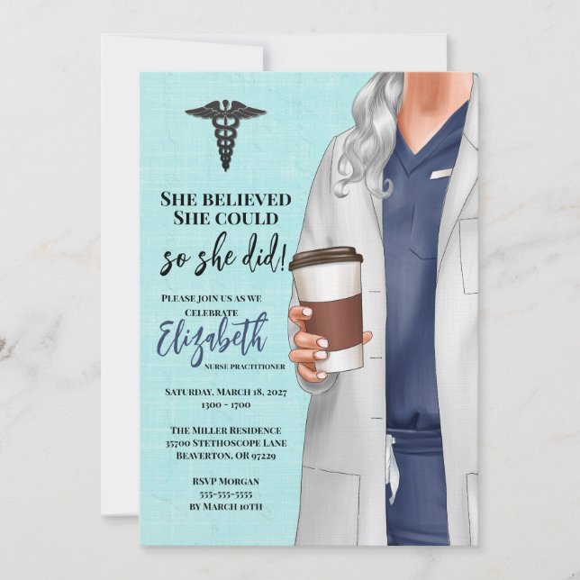 White Coat Medical School Graduation Invitation (Front)