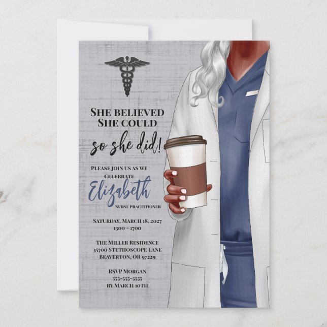 White Coat Medical School Graduation Invitation (Front)