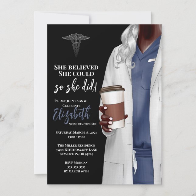 White Coat Medical School Graduation Invitation (Front)