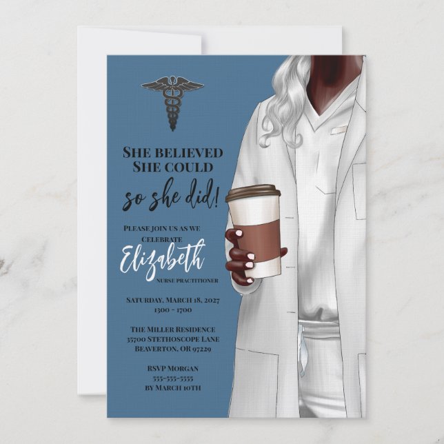 White Coat Medical School Graduation Invitation (Front)
