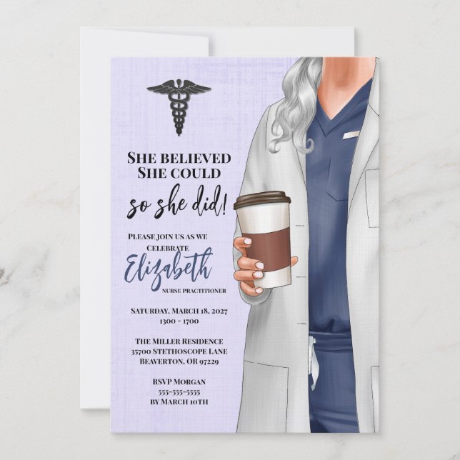 White Coat Medical School Graduation Invitation (Front)