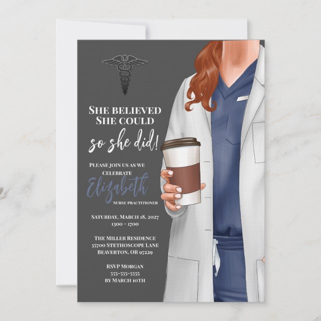 White Coat Medical School Graduation Invitation (Front)