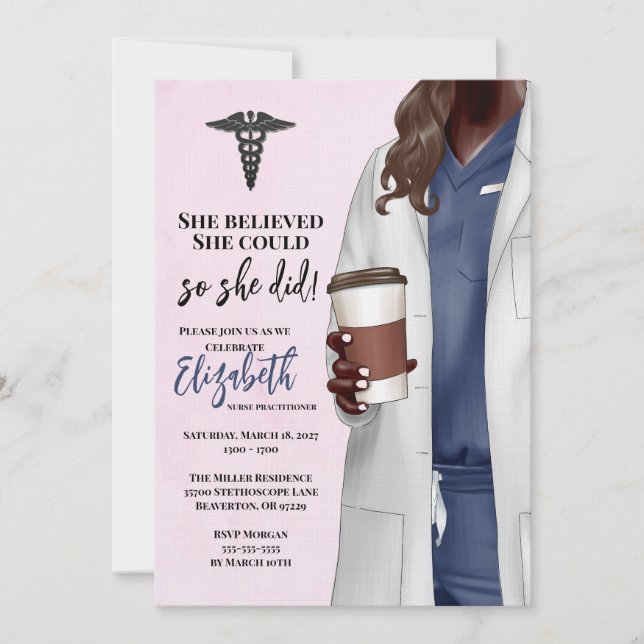 White Coat Medical School Graduation Invitation (Front)