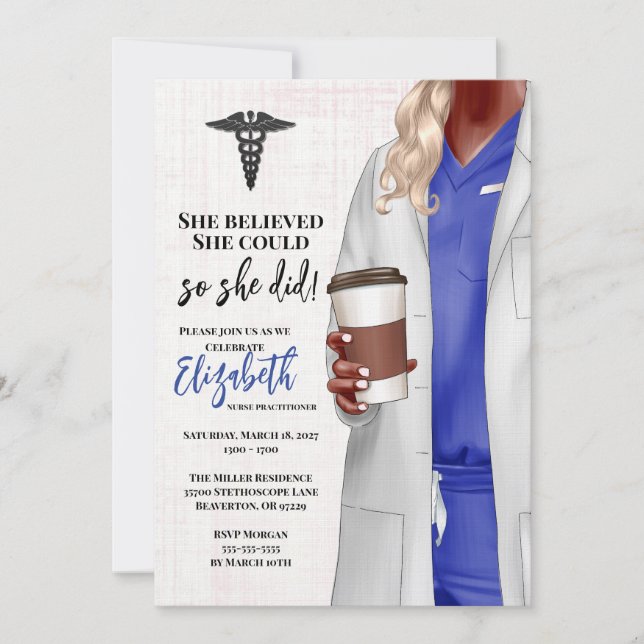 White Coat Medical School Graduation Invitation (Front)
