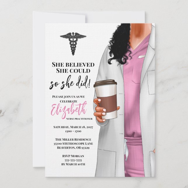 White Coat Medical School Graduation Invitation (Front)