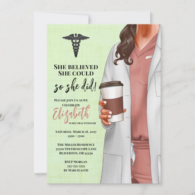 White Coat Medical School Graduation Invitation (Front)