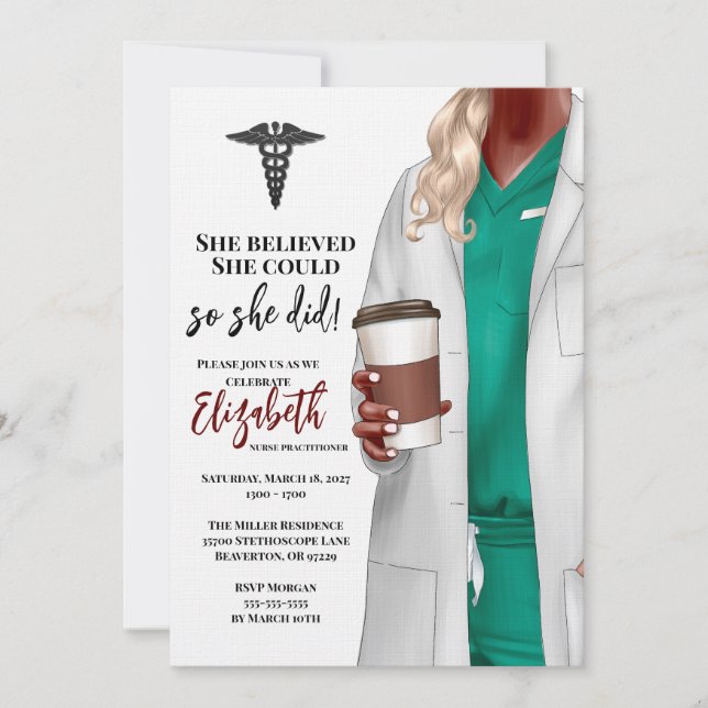 White Coat Medical School Graduation Invitation (Front)