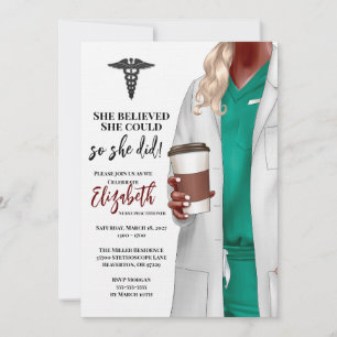White Coat Medical School Graduation Invitation