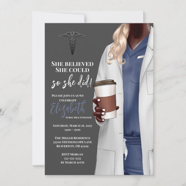 White Coat Medical School Graduation Invitation (Front)