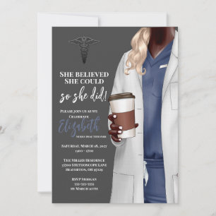 White Coat Medical School Graduation Invitation