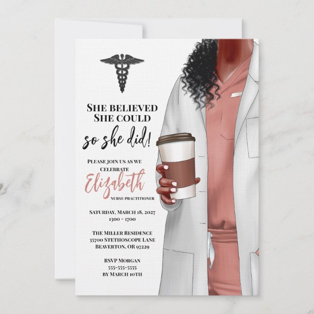 White Coat Medical School Graduation Invitation (Front)