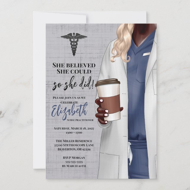 White Coat Medical School Graduation Invitation (Front)