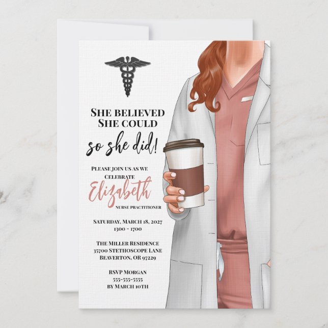 White Coat Medical School Graduation Invitation (Front)