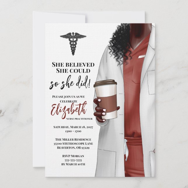 White Coat Medical School Graduation Invitation (Front)