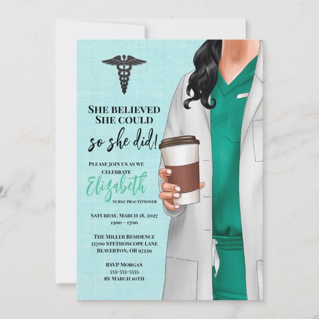 White Coat Medical School Graduation Invitation (Front)