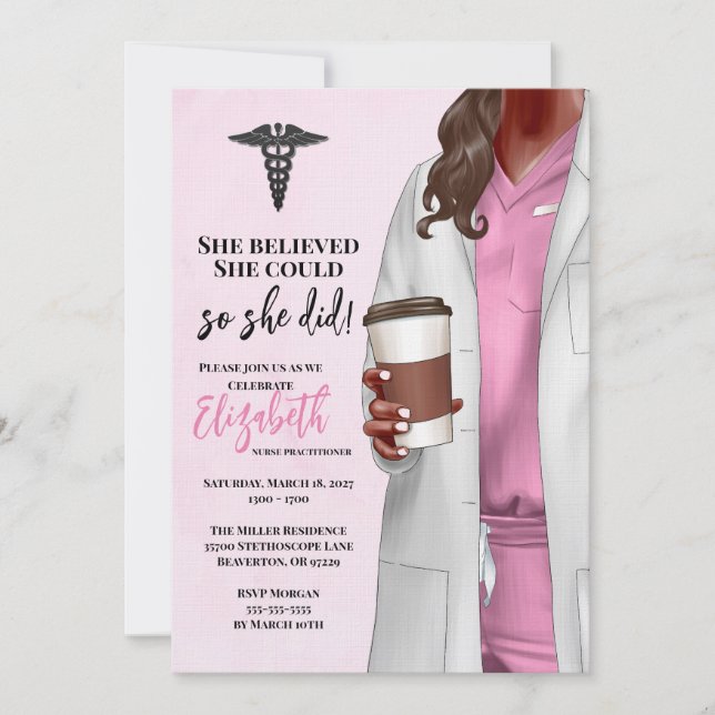 White Coat Medical School Graduation Invitation (Front)