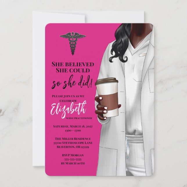 White Coat Medical School Graduation Invitation (Front)