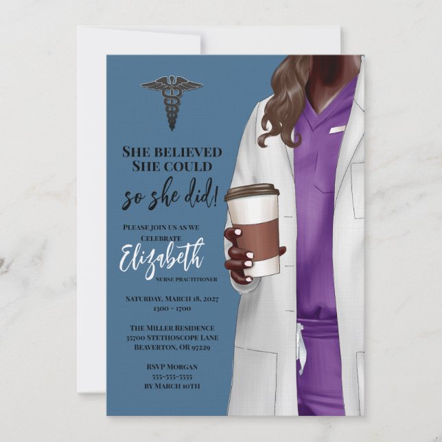 White Coat Medical School Graduation Invitation (Front)