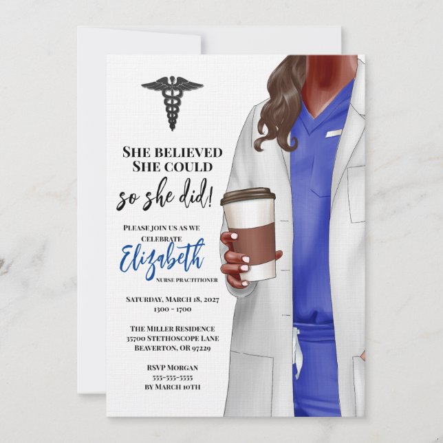 White Coat Medical School Graduation Invitation (Front)