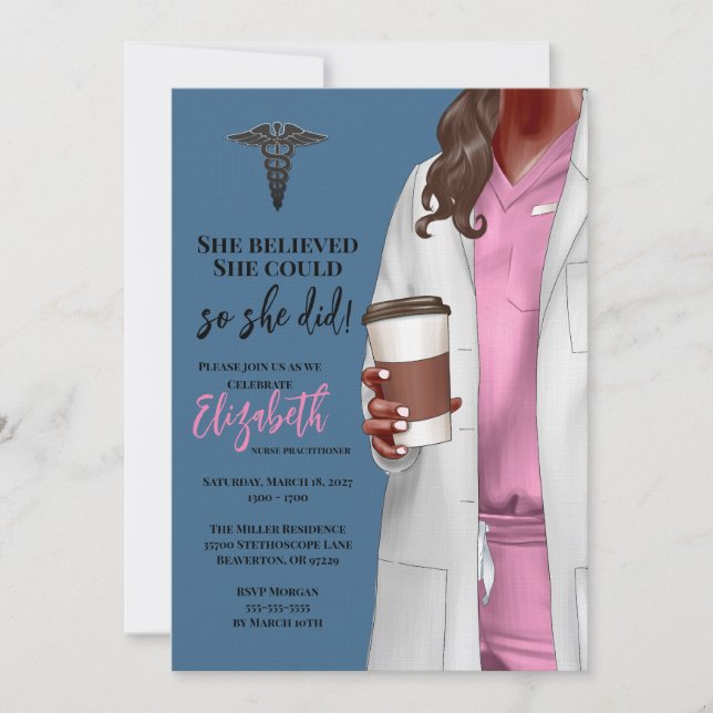 White Coat Medical School Graduation Invitation (Front)