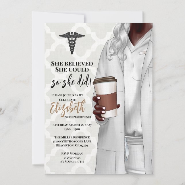 White Coat Medical School Graduation Invitation (Front)