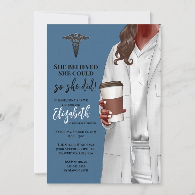 White Coat Medical School Graduation Invitation (Front)