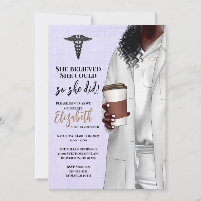 White Coat Medical School Graduation Invitation (Front)