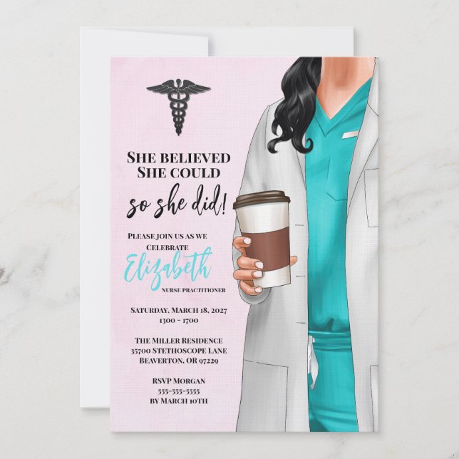White Coat Medical School Graduation Invitation (Front)