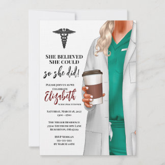 White Coat Medical School Graduation Invitation