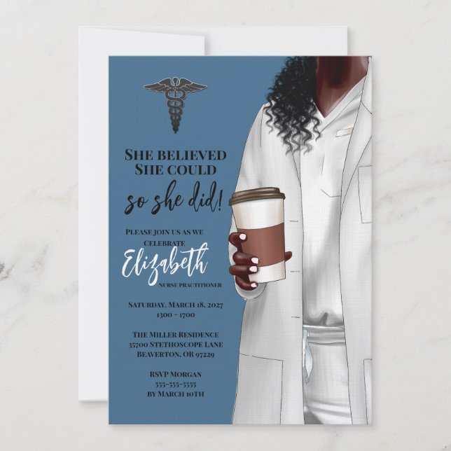 White Coat Medical School Graduation Invitation (Front)