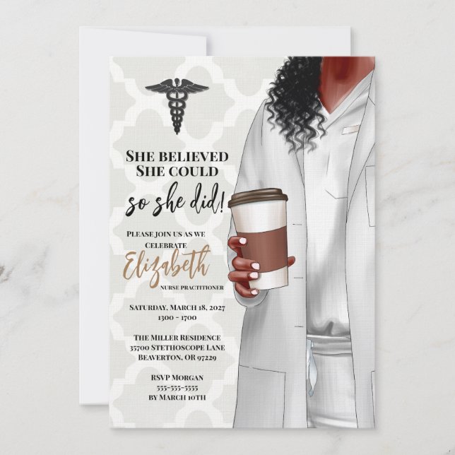 White Coat Medical School Graduation Invitation (Front)