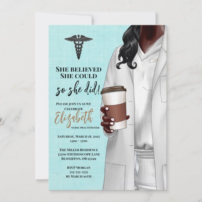 White Coat Medical School Graduation Invitation (Front)