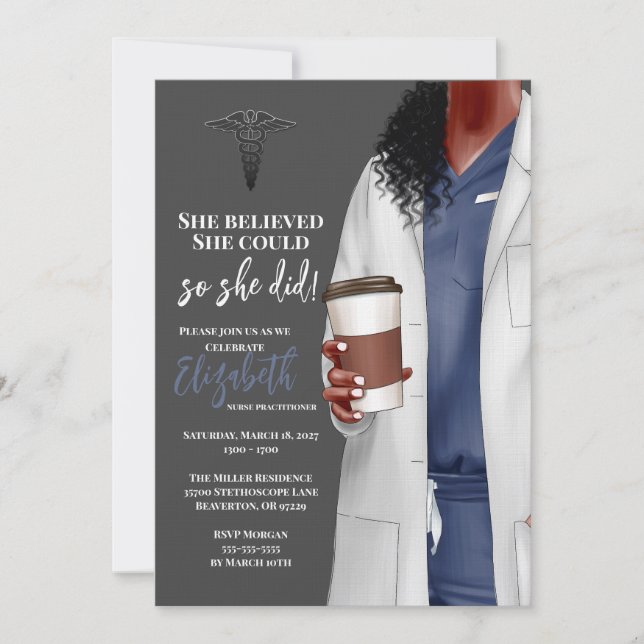 White Coat Medical School Graduation Invitation (Front)