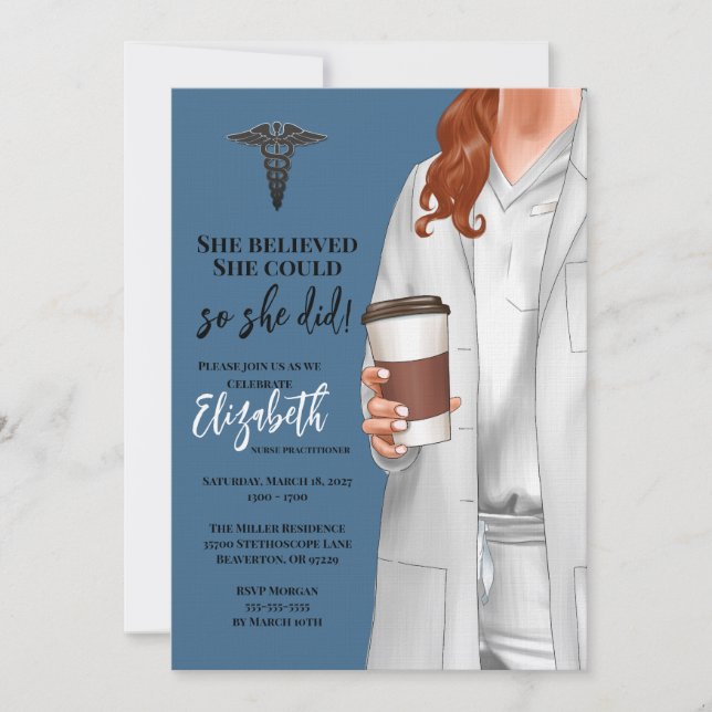 White Coat Medical School Graduation Invitation (Front)