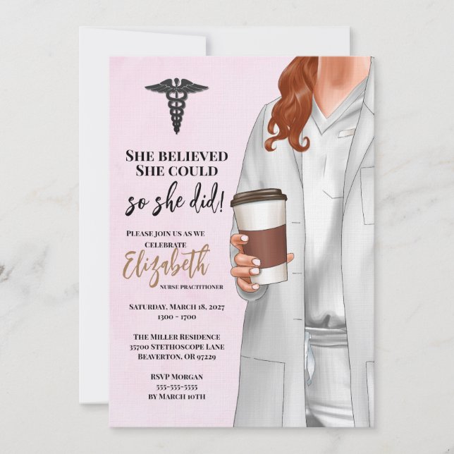 White Coat Medical School Graduation Invitation (Front)