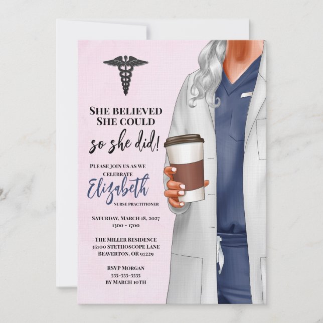 White Coat Medical School Graduation Invitation (Front)