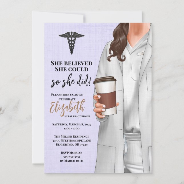 White Coat Medical School Graduation Invitation (Front)