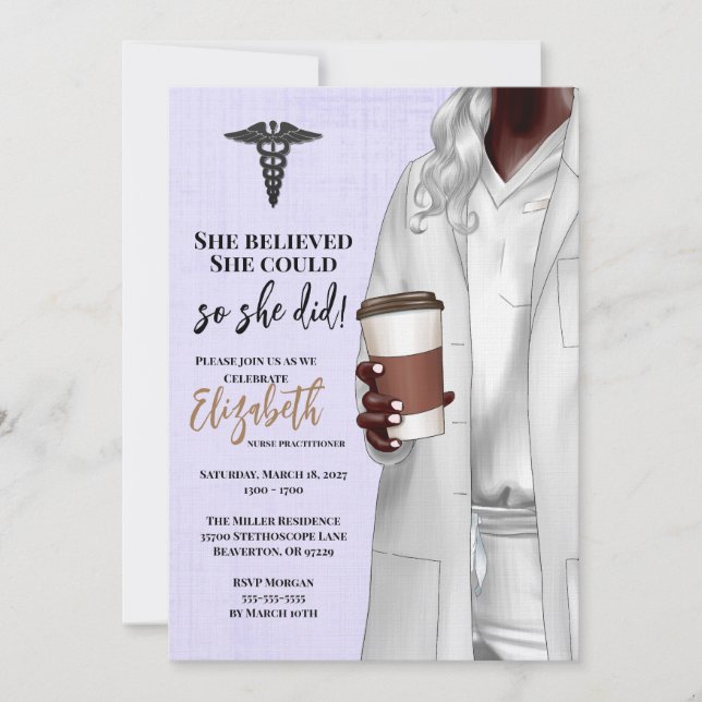 White Coat Medical School Graduation Invitation (Front)