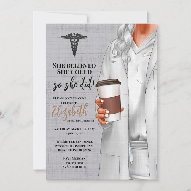 White Coat Medical School Graduation Invitation (Front)