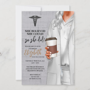White Coat Medical School Graduation Invitation